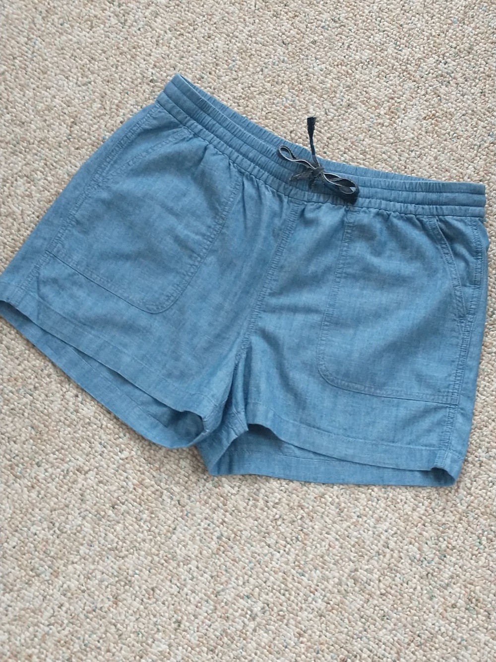 J  Crew Pull On Cotton Chambray Utility Pocket Shorts Medium